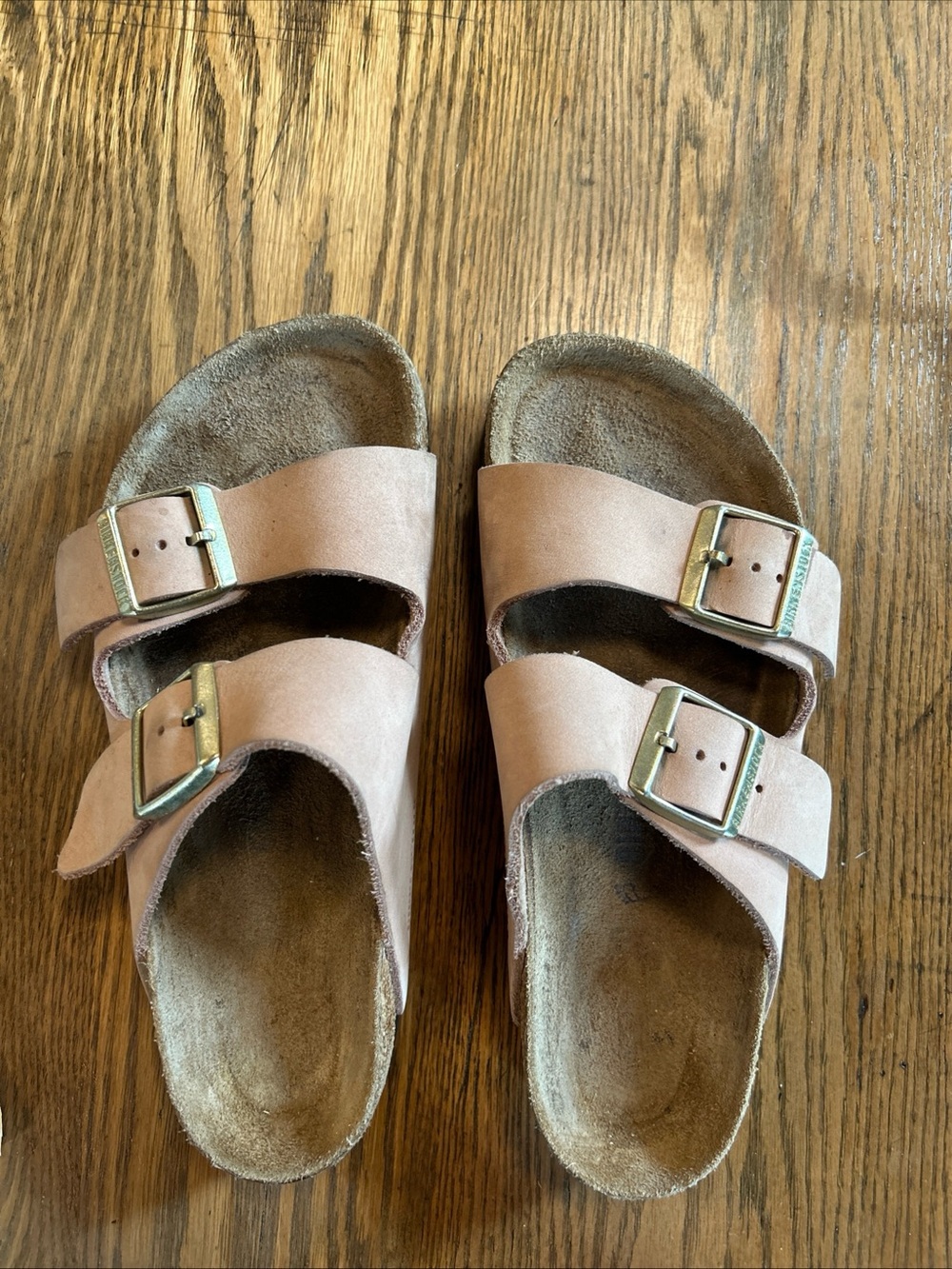 Birkenstock Two-Buckle Slide Sandals in Light Pink
